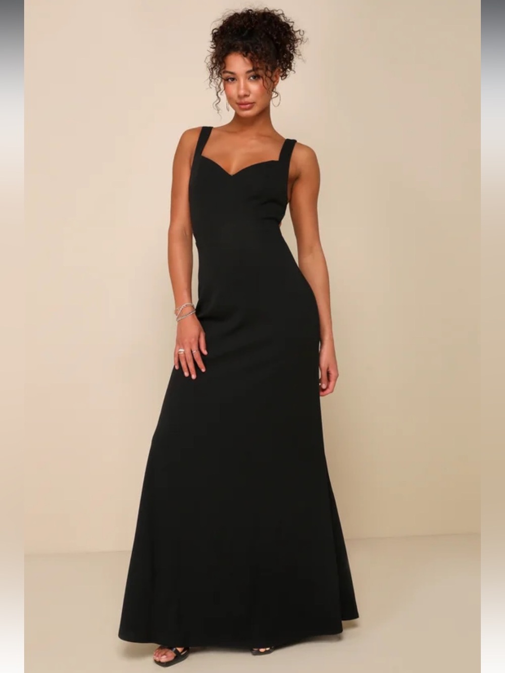 RSVP Chic Black Strappy Sleeveless Mermaid Maxi Dress